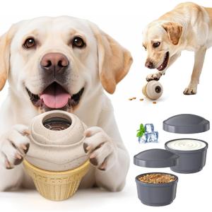 Dog Frozen Treat Toy, Long-Lasting Chew Toy for Aggressive Chewers, Fillable & Freezable Interactive Enrichment Toy for Mental Stimulation