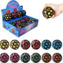 Bouncy Ball, Colorful Big Super Bouncy Astro Balls, Extreme High Bouncing Balls for Kids,Fun Kids Lightweight Foam Jump Balls for Outside, Improve Hand Eye Coordination Ability (12 Pack) (black polka dots)