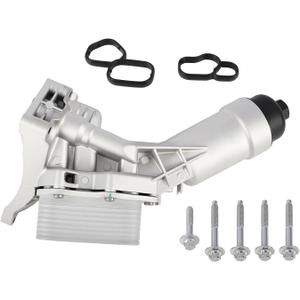11428651710 Aluminum Oil Cooler Filter Housing Compatible with 230i 330 430i 530i 540i X3 X4 X5 X6 Z4 G20 G22 G30 G31 G32 G01 G02 G05 G06 G29 2017-2023 with Oil Cooler Sensors and Gasket