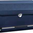 Car Trunk Organizer, Car Trunk Leather Storage Box with Lid and Push-pull Handle Car Trunk Storage Organizer for Car (Blue, 20.47 x 11.42 x 12.2in) (Large)
