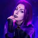 Half and Half Short Purple Anime Cosplay Wig Dark Purple Straight Bob Wigs + Red Gem + Wig Cap 14'' Synthetic Hair for Women Halloween Costumes Party