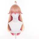 Tongtta Long Straight Pink Gradient Cosplay Wigs Halloween Custum Party Wig for Adult