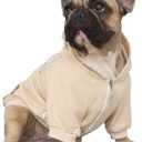 iChoue French Bulldog Frenchie Clothes Hoodies for Dogs Pug English Boston Terrier Bully Pitbull Corgi Sweatshirt Sweater Clothing - Khaki/XLarge (X-Large ( 45 - 55 lbs ))
