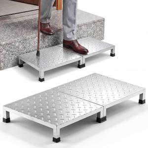 Moxweyeni 2 Pack Outdoor Steps, 304 Stainless Steel Non Slip Step Platforms