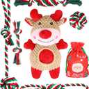 Pweituoet Christmas Dog Toys, 6 Pack Dog Rope Toys and Plush Dog Toys/Dog Gifts for Puppy Small Medium Large Dogs