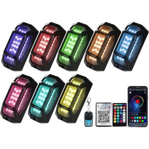 8 Pods 5-Sided RGB Rock Lights for Trucks Cars - IP67 Waterproof Exterior Underglow Neno Kit, Music Sync APP + RF Remotel, Easy No-Drill Install, Universal Fit for SUVs/Off-Road/Daily Use