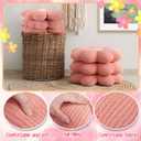 Beeveer 10 Pcs 15.75" Flower Plush Pillow for Sofa, Monochrome, Pink, 15.75 x 15.75 x 2.36 inches