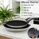 3 Piece Set Silicone Pan Protectors (Includes 8",10",12"), Pan Separators for Stacking Compatible with Hexclad, Tfal, All-Clad Nonstick Frying Pans and More, Cookware Protector, Dishwasher Safe, Black