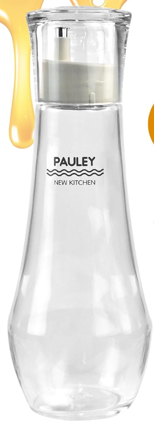 Syrup Dispenser Honey Pot with Lid Cup, Glass Honey Dispenser Jar, Automatic Reflux, Maple Syrup Dispenser, Honey Container, Honey Dispenser Jar for Home Kitchen Honey & Syrup Storage