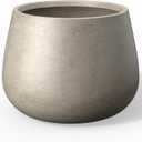 Kante Curva Series Planter, 10.2 Inch Round Concrete Flower Pot with Draiange Hole and Rubber Plug, Suitable for Indoor Plants, Home, Garden, Patio, Weathered Concrete (10.2"Dia x 9.8"H)