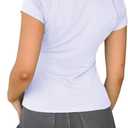 Dwnval Womens Basic Summer Short Sleeve Crewneck T Shirt Raglan Ribbed Knitted Slim Fit Casual Going Out Tops (Medium)