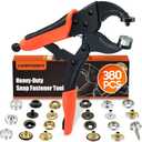 Heavy Duty Snap Fastener Tool, Snap Setter Tool with 100 Sets 4 Color Boat Cover Snaps, Snap Repair Kit, Repairing Boat Covers, Canvas, Fabric, Tarps