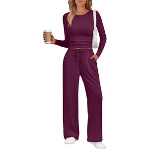 LILLUSORY 2 Piece Lounge Sets for Women Fall Outfits 2026 Two Piece Travel Sweatsuits Business Casual Fashion Clothes XL