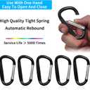 3" Aluminum Carabiner Clips, 12PCS D Ring Shape Keychain Carabiners Hook Buckle