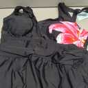 Plus Size Swim Romper Women One Piece Swimsuit Tummy Control Bathing Suit with Shorts Modest Full Coverage Swimwear (Black, XXXL)