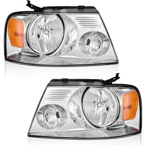 WEELMOTO Headlights for 2004-2008 Ford F150 Pickup / 06-08 Mark LT, Headlight Assembly Compatible with 04-08 F150 Headlamp Replacement Chrome Housing
