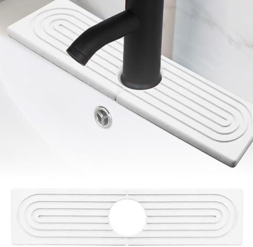 Kitchen Faucet Absorbent Mat - Diatomite Stone Sink Tray [15.7" x 3.9"] ,Quick-Drying Water Absorbing Stone Tray for Kitchen Sink and Bathroom