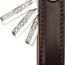 Leather Key Organizer Key Chain for Men Women, Compact Key Holder Keychain - Minimalist Key Case Secures 3-14 Keys (Brown)