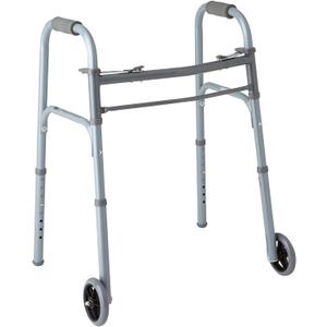 Medline Lightweight Junior/Lower Height Folding Walker with 5 Wheels