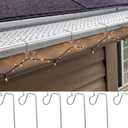 Hotop 120 Pieces Christmas Gutter Lights Clips for Hanging Stainless Steel Outdoor Guard Gutter Hook Christmas Light Hooks Clips for Outdoor Xmas Lights (Silver)