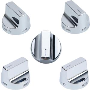Upgraded W11122880 Stove Knobs Replacement for Whirlpool Gas Stove Range Knob Replaces W10862482 Knobs WFG520S0FS0 WFG745H0FS0 WFG745H0FS1 WFG770H0FZ0 Surface Burner Oven Gas Range Control Knobs 5 Pcs