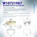 [2026 upgraded] BlueStars W10721967 Washer Pulley Clutch Kit & W10006384 Drive Belt For Whirlpool Kenmore Maytag - Replaces W10006356 W10006354 PS10057144 W10326374 AP6014712 WTW5000DW1 MVWX655DW1