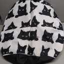 Cute Black Cat Laundry Basket, Laundry Hamper Collapsible Oxford Cloth with Handle Clothes Toy Storage Bin for Bathroom Laundry Room Bedroom