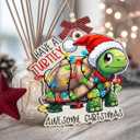 4 x Turtle Christmas Ornaments 2025, Unique Turtley Xmas Gifts for Neighbors, Friends, Family, Turtle Gifts for Women Men, Adorable Christmas Ornaments for Tree Decorations