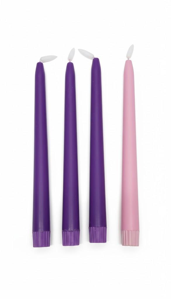 Four(4) Piece Set Christmas Season Decoration 9-inch LED Flameless Advent Candles