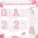 Kathfly 2 Pack 2026 Grad Signs Glitter Graduation Party Decorations Graduation Table Centerpieces Class of 2026 Wooden Tabletop Congrats Grad Signs Table Toppers for Congrats Decor(Pink Bow)