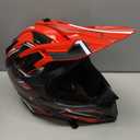 OUMURS Full Face Dirt Bike Helmet DOT Approved, Adult ATV Motocross Helmet, XL, Red Black