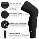 Sosation 8 Pcs Knee Brace Undersleeve Knee Sleeve for Under Brace Closed Patella Compression Breathable Leg Sleeves for Men Women Thigh Shin Support for Sports Protector(X-Large)