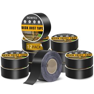 Deck Joist Tape 1-5/8''50', 12 Pack Weather-Resistant Joist Tape for Decking, Waterproof Seal Antiseptic Butyl Joists Tape,Self-Adhesive Flashing Joists Tape for Wood Decks Beams Roof