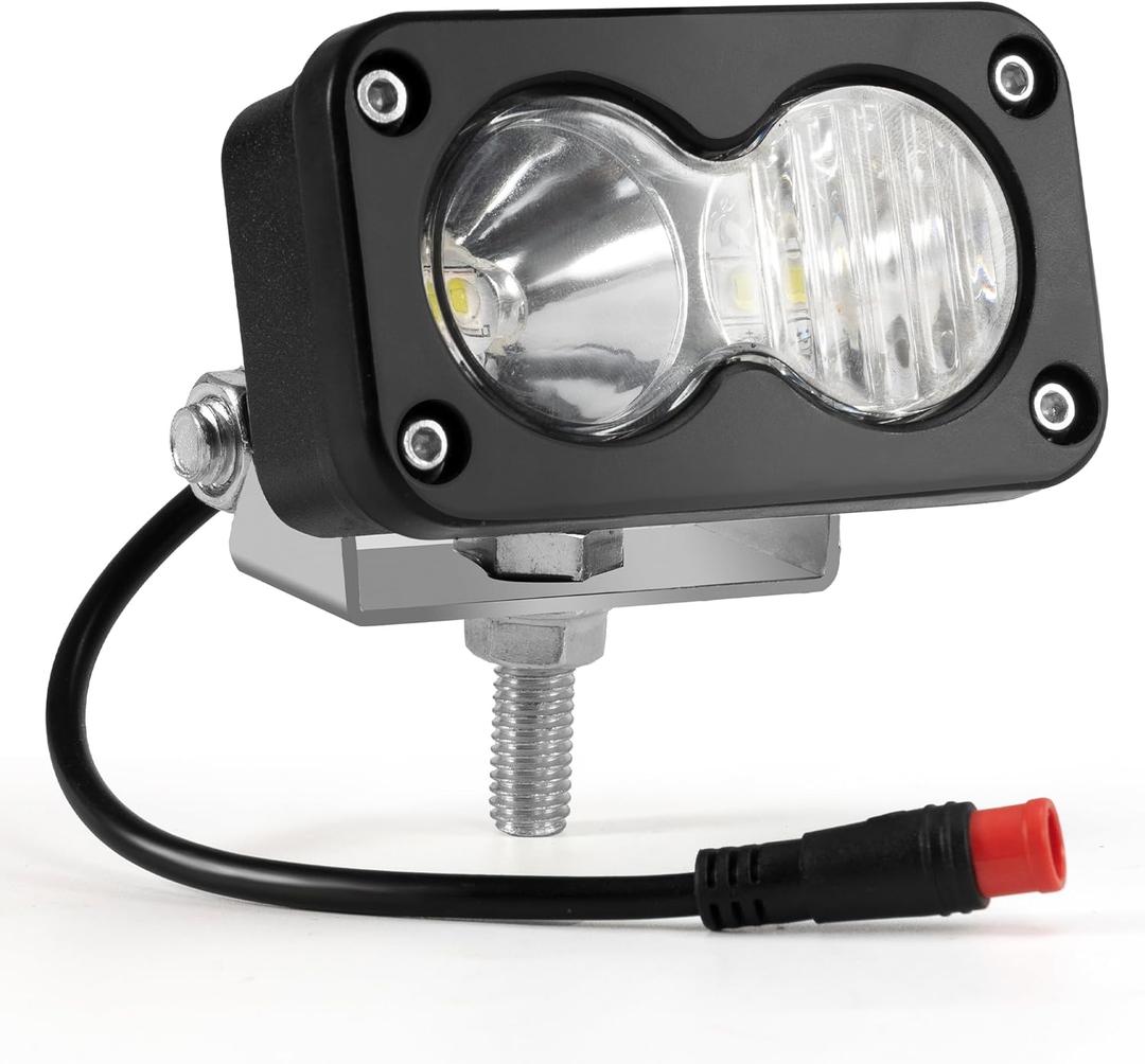 Headlight for Vamoose Mammoth Rad Power Bikes RadMini RadRover RadExpand RadRunner E-Bike, 6000K 20W Waterproof E-Bike Light2 Pin