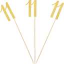 3 x Gold Glitter 11th Birthday Centerpiece Sticks, 12-Pack Number 11 Table Topper Anniversary Party Decorations
