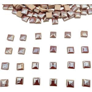 500g/1.1lb Random Color Irregular Ceramics Mosaic Tiles,DIY Making Creative Ceramic Mosaic Tiles for DIY Craft Plates Flowerpots Vases Cups Mosaic Making Supplies (0.47" Square Pearl Brown)