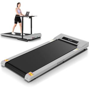 Under Desk Walking Pad for Home Office - 2.5 HP Portable Treadmill With 300 lb Capacity, Compact Jogging Running Machine, Remote Control and LED Display