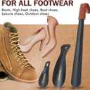 ZOMAKE Shoe Horn Long Handle for Seniors Men Women,Metal Long Shoehorn Boot Horn 16.5",Travel Small Shoe Spoon Helper for Kids 7.5"&3.9"