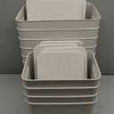 Plastic Storage Bins with lids,Storage Baskets,Container with handle,Storage Organizer Bins for Shelves,Office,Bedrooms,Closets, Cabinets(Grey5XL+2L)