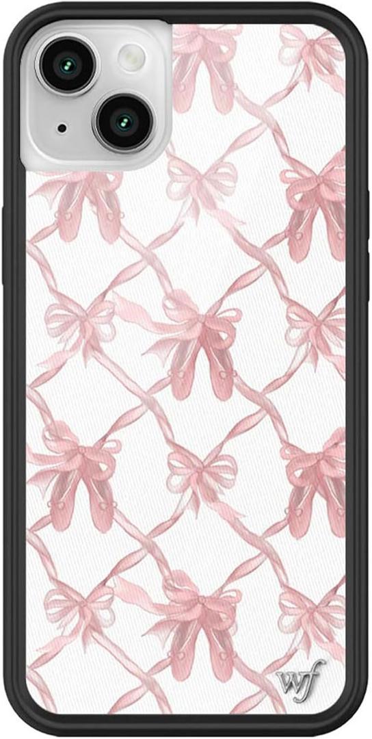 Wildflower Cases - Compatible with iPhone 13/14 | Protective Bumper, 6.5ft Drop Test Certified, Women Owned Small Business | Cute Trendy Coquette Pink Bows Ballet Slippers | On Pointe