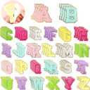 MXCOIRTP 104 Pcs Self-Adhesive Chenille Letters Patches, A-Z Alphabet Applique Patches Iron on Letters Embroidered Letter Stickers for Clothing, Makeup Hats, Bags, Backpacks, laptops (Multicolor)