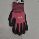 MUD Grip Women's Nylon Seamless Knit Shell Water Resistant Dotted Nitrile Palm Gardening Gloves (Small/Medium, Pink)