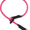 Martingale Dog Collar, 5/16 High-Strength Nylon Rope Slip Collar with Spring-Loaded Adjustable Stopper for Small, Medium & Large Dogs(Pink, 22 inch)