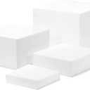White Acrylic Cube Cupcake Dessert Display Stands, 5 Sides Nesting Risers Boxes, Square Acrylic Table Decorate Storage Cases for Parties, Weddings, Brunch, Outdoor, Events Display
