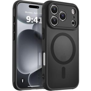 MOCCA Magnetic for iPhone 17 Pro Max Case, (Compatible with Magsafe) (16FT Military Grade Protection) Full Camera Protection Anti-Fingerprint Slim Translucent Matte Phone Cover 6.9", Black