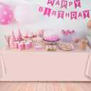 6 Pack Plastic Light Pink Tablecloth, 54 X 108Inch Party Table Covers Pink Scalloped Table Cloths for Rectangle Tables Disposable Tables Cover for Picnic Baby Shower Tea Party Wedding Bridal