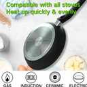 9.5 Nonstick Frying Pan, Nonstick Fry Pan Griddle Pan, Dishwasher and Oven Safe, PFOA-Free, Stovetop Grill Pan Works with Gas, Electric Stove, Induction Cooktops