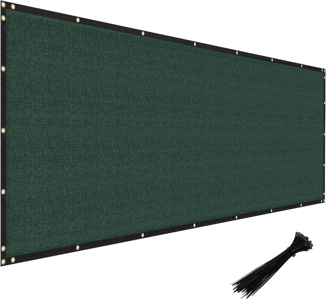Privacy Fence Screen 6'x50' Heavy Duty Windscreen Fencing Mesh Fabric Shade Cover for Outdoor Wall Garden Yard Pool Deck, Green
