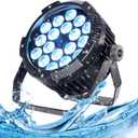 Outdoor Waterproof Par Lights, IP65 Stage Light, LED Uplights with DMX512 Sound Activated, DJ Lighting for Christmas Event Party Wedding Disco (1, 6 Colors Mixed)