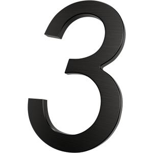 Large 10-Inch Floating House Number - Upgraded Anti-fade Modern Address Number - Perfect for Home/Office or Business/Elegant Black/Number 3